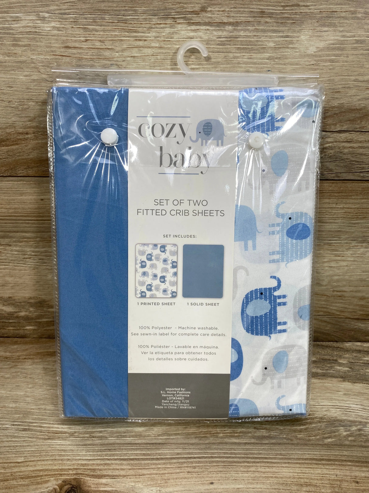 NEW Cozy Baby 2Pk Fitted Bed Sheets Blue