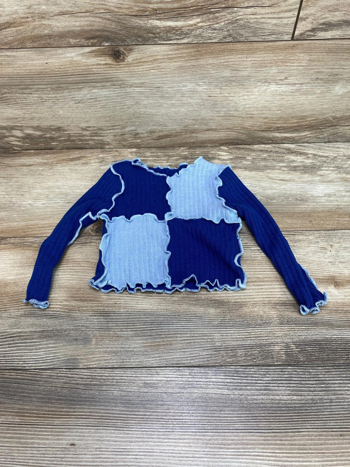 Shein Color Block Long Sleeve Shirt Blue sz 9-12m