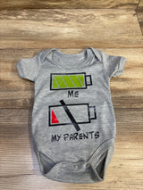 Battery Bodysuit Grey sz 0-3m