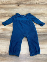 Carter's Fleece Ruffle Trim Coverall Blue sz 12m