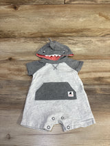 Carter's Hooded Shark Shortie Romper Grey sz Newborn