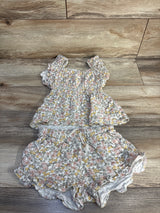 Little Co. 2pc Floral Top & Shorts Set Ivory sz 4T
