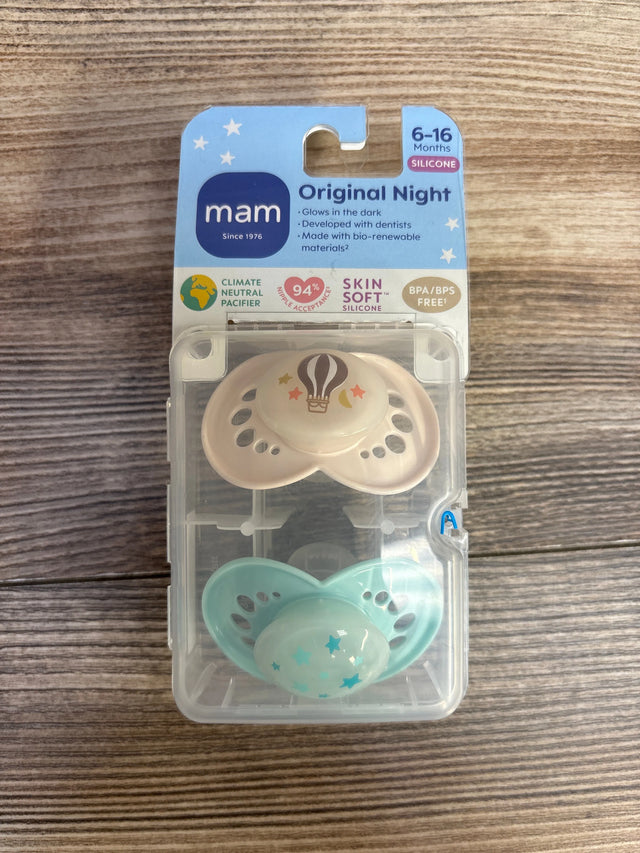 NEW MAM Original Night Pacifiers 2pk sz 6-16m - Me n Mommy To Be