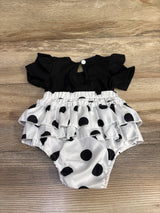 Ruffled Mickey Mouse Ribbed Bodysuit Black sz 0-3m