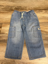 NEW OshKosh Cargo Drawstring Jeans Blue sz 2T