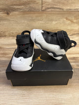 Air Jordan 6 Rings TD 'Black White Red' Sneakers sz 4c