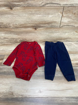 Carter's 2pc Penguin Bodysuit & Pants Red sz 24m