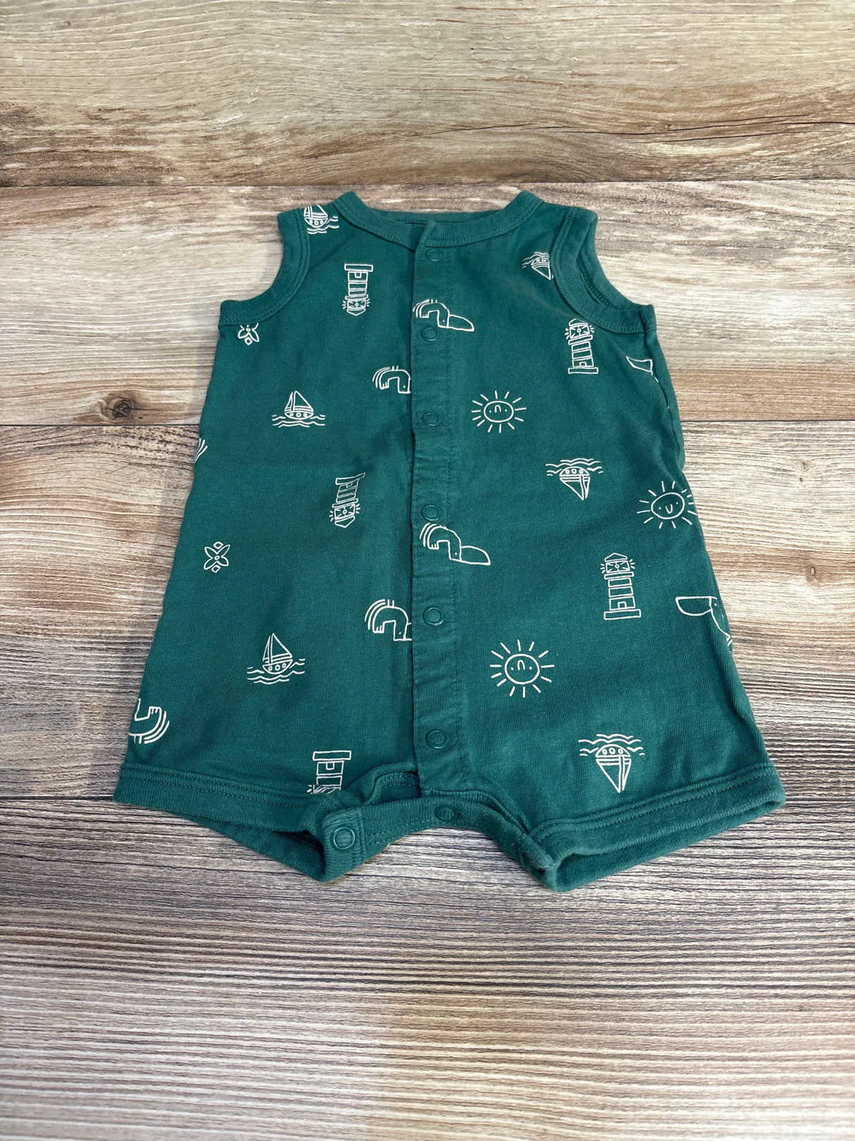 Carter's Shortie Romper Green sz 6m