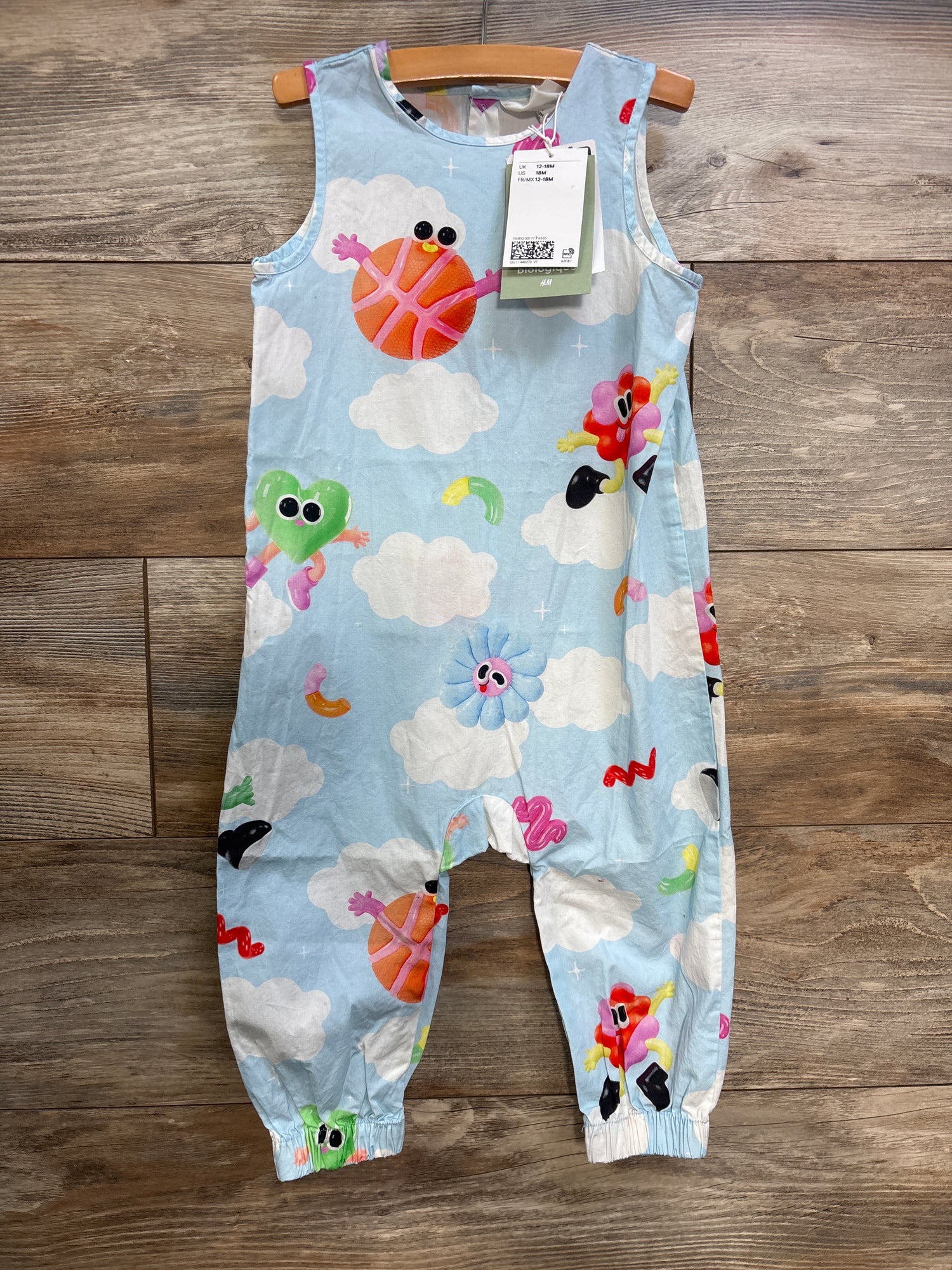 NEW Eva Cremers x H&M Playful Clouds Sleeveless Romper Blue sz 18m