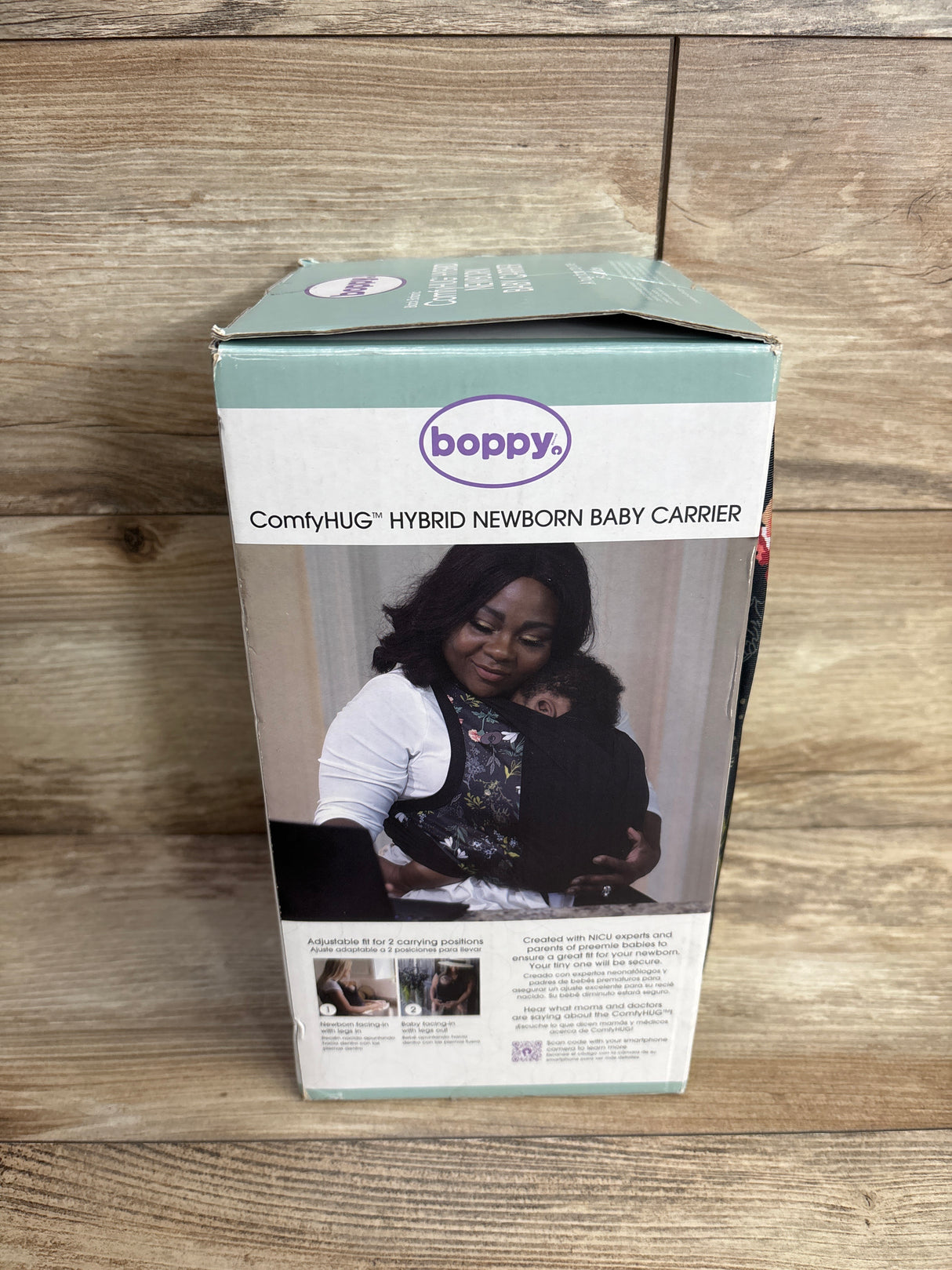 Boppy ComfyHUG Hybrid Newborn Baby Carrier Black Botanic 5-20lbs