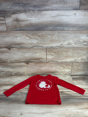 Red kids long sleeve Christmas shirt with Santa Claus graphic, festive holiday clothing for children