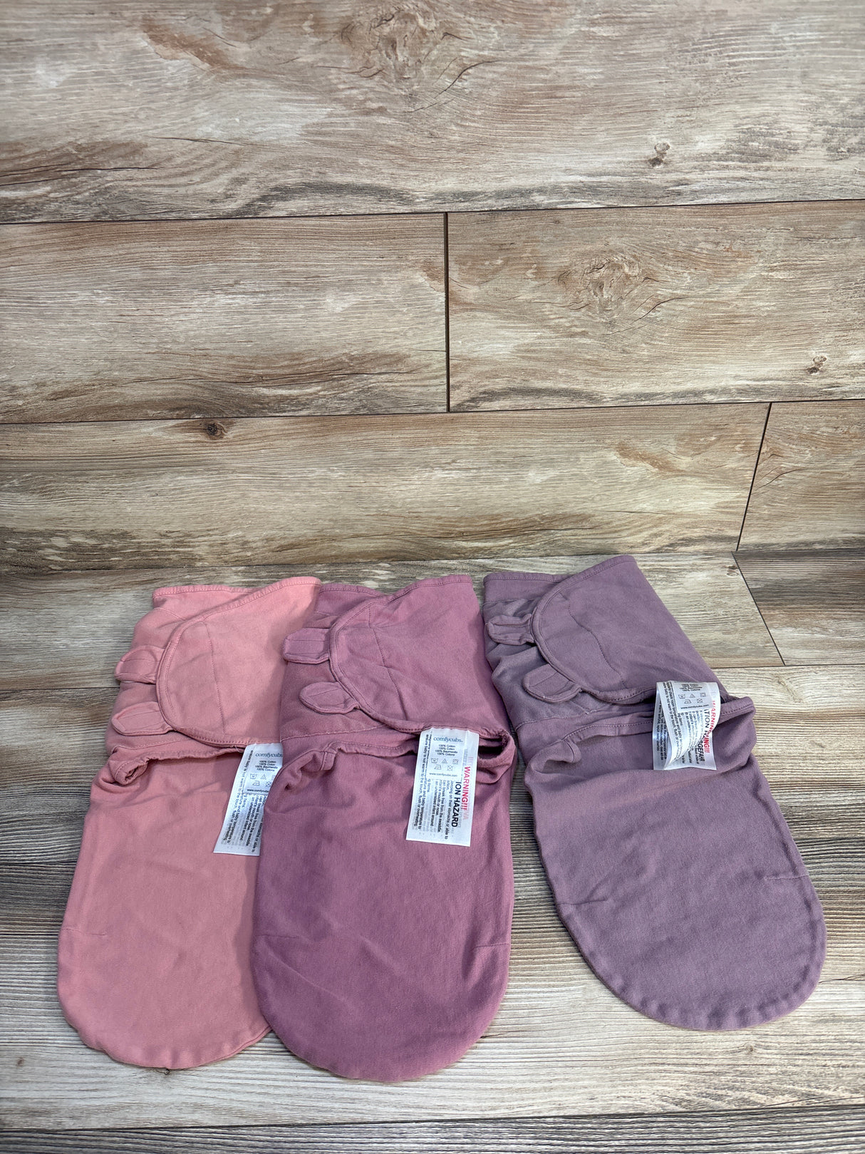 Comfy Cubs 3pk Swaddle Wraps Pink/Purple sz 0-3m