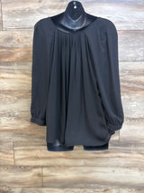 A Pea in The Pod Maternity Sheer Pleated Blouse Black sz Medium