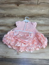 NWoT Nannette Baby 2pc Rosette Dress & Bloomers Pink sz 3-6m