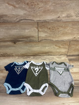 Baby Guess 3pk Bodysuits Green sz 0/3m