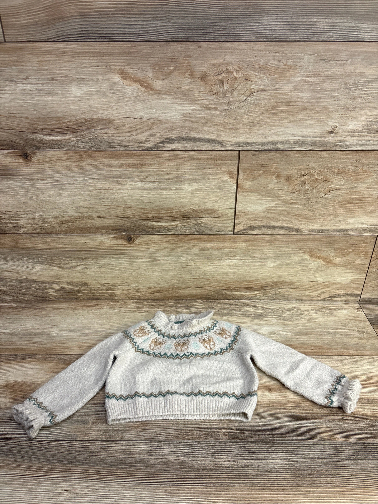 Tommy Bahama Metallic Fair Isle Christmas Sweater Beige sz 18m