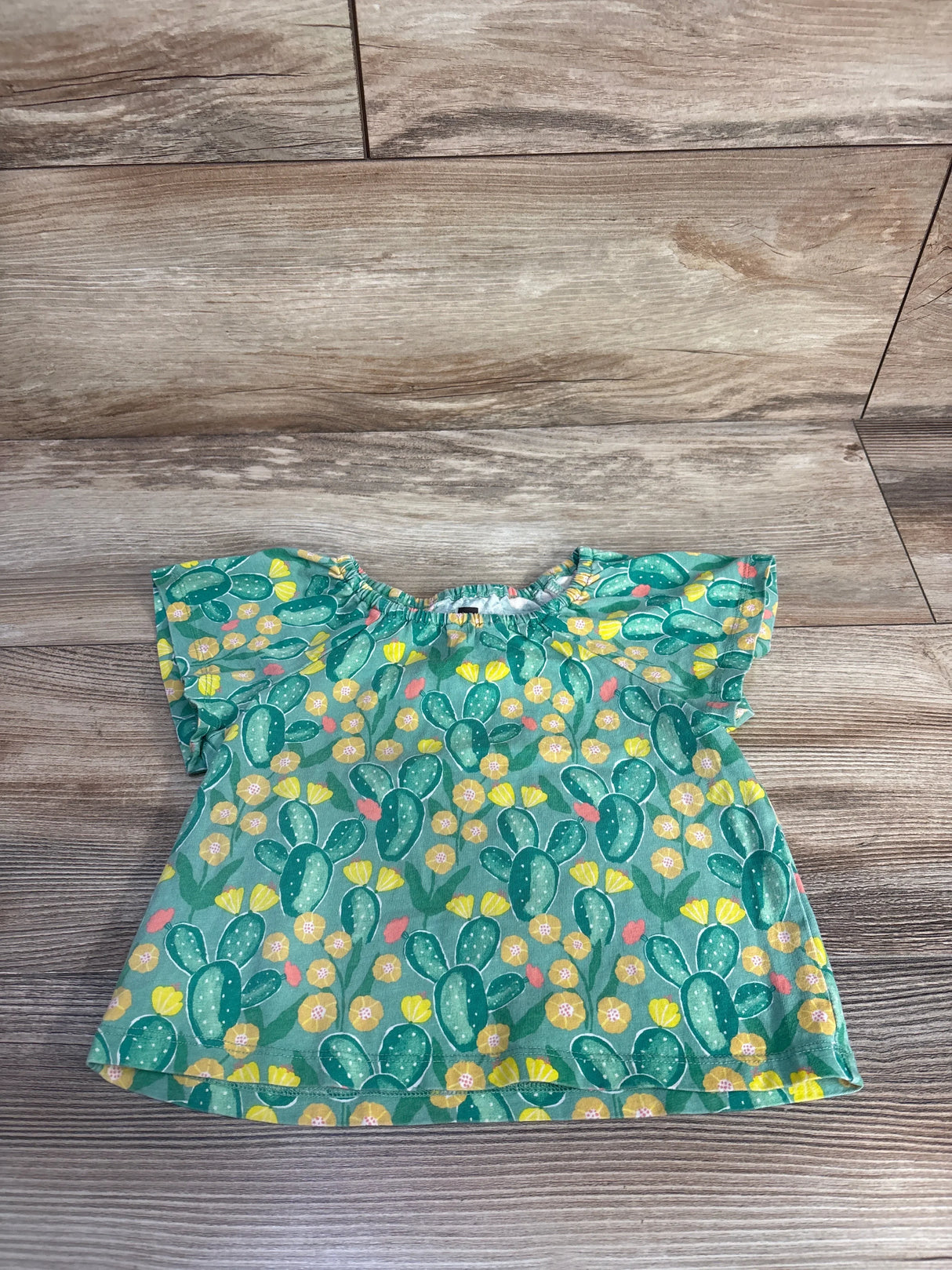 Tea Floral Cactus Shirt Green sz 2T