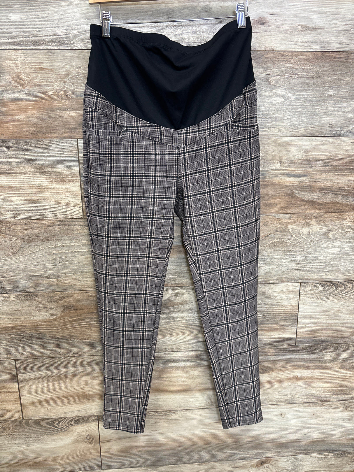 Free Haven Full Panel Plaid Dress Pants Tan sz Large