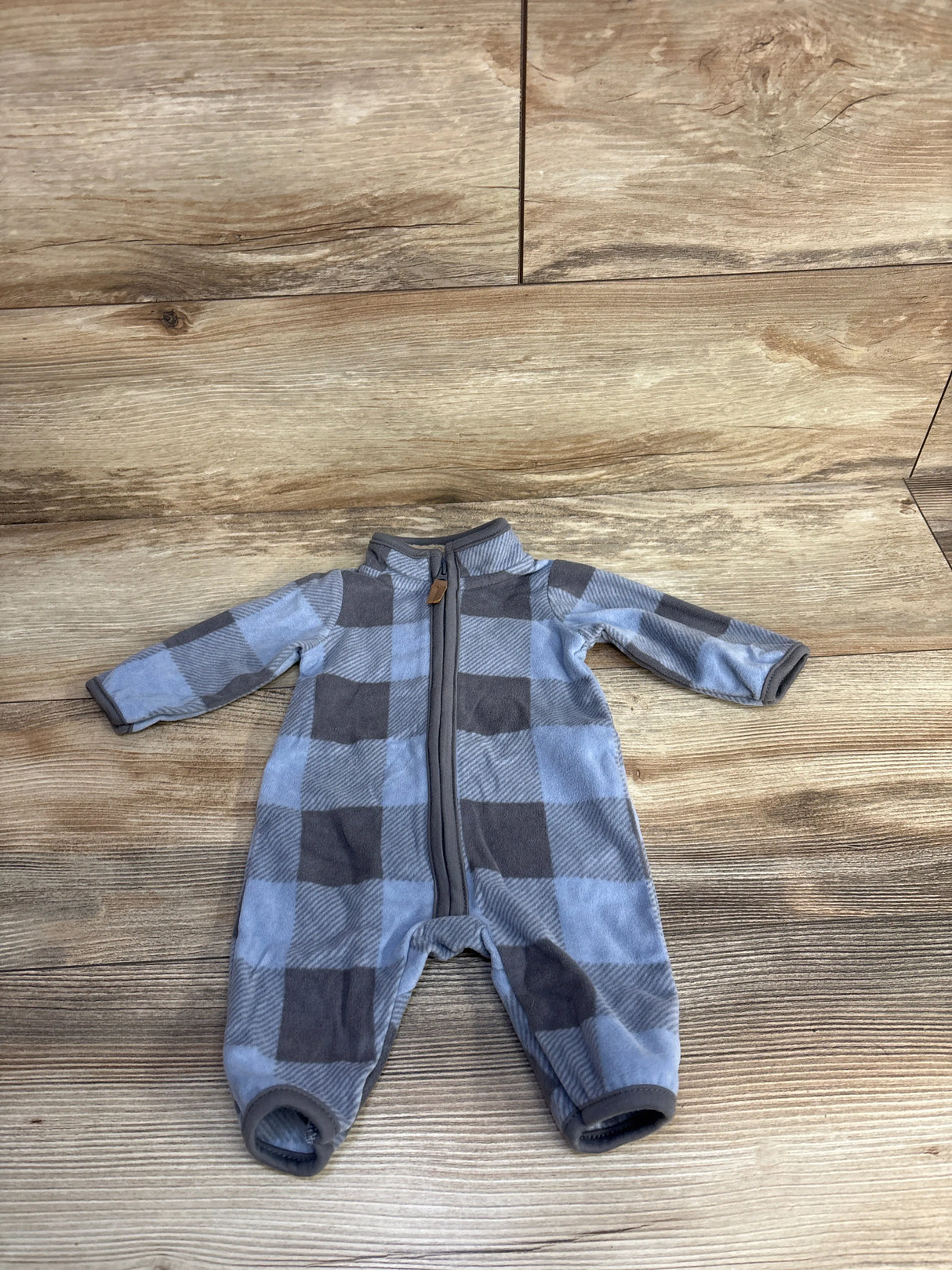 Carter's Buffalo Plaid Fleece Coverall Blue sz Newborn