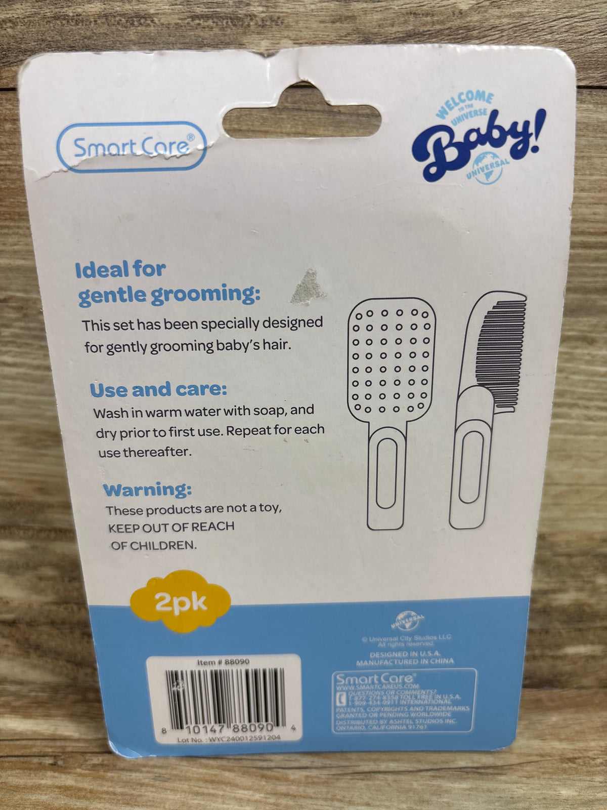 NEW SmartCare 2pc Baby Comb & Brush Set