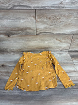 NEW Cat & Jack Ribbed Floral Long Sleeve Shirt Yellow sz 3T