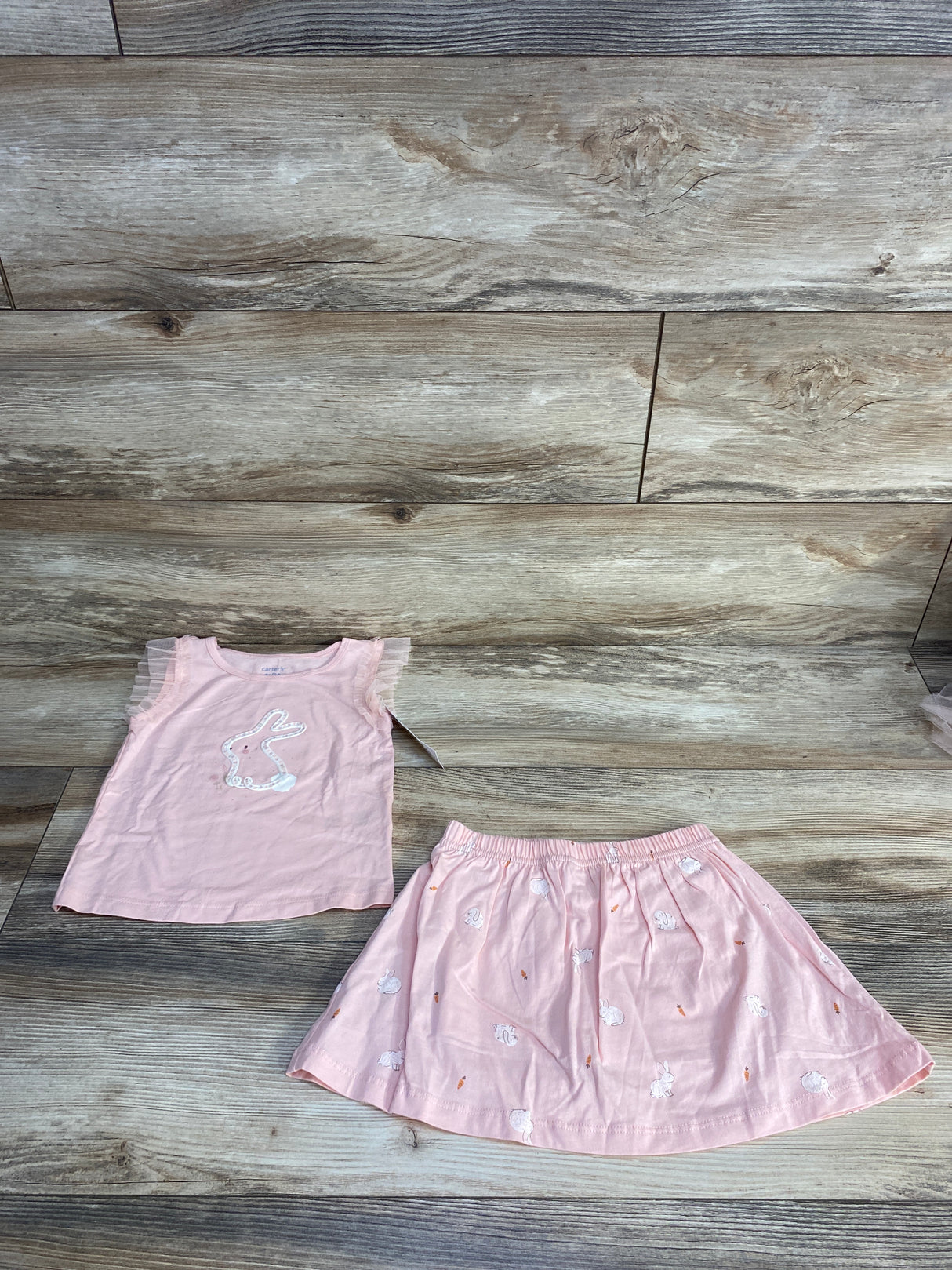 NEW Carter's 2pc Bunny Top & Skirt Pink sz 3T