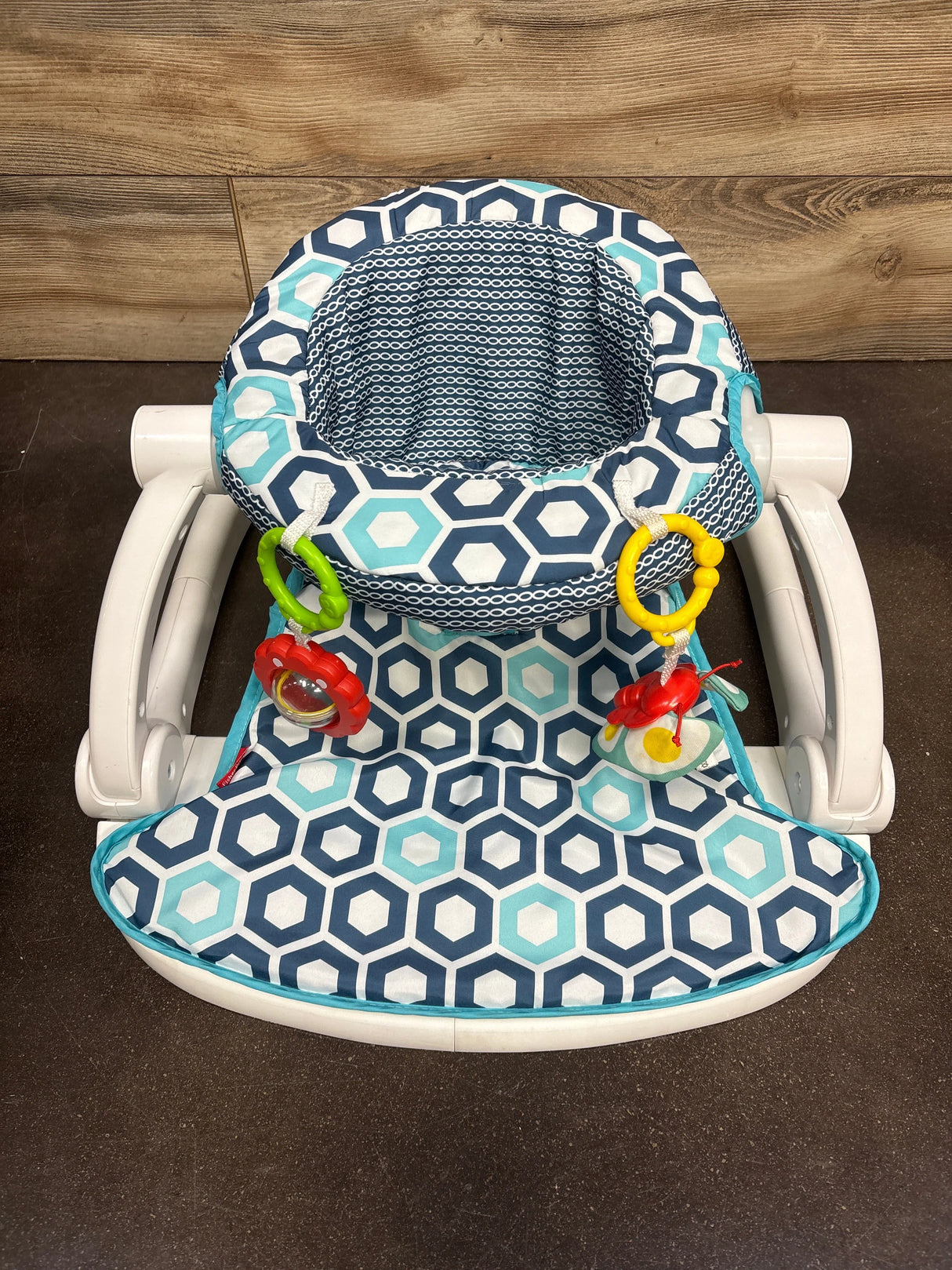 Fisher Price Sit-Me-Up Floor Seat in Blue Honeycomb
