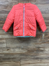 NEW Carter's Full Zip Faux Fur Puffer Jacket Pink sz 4T