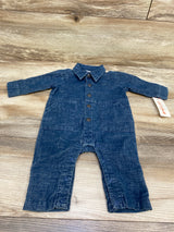 NEW Cat & Jack Denim-Like Button-Front Coverall Blue sz 0-3m
