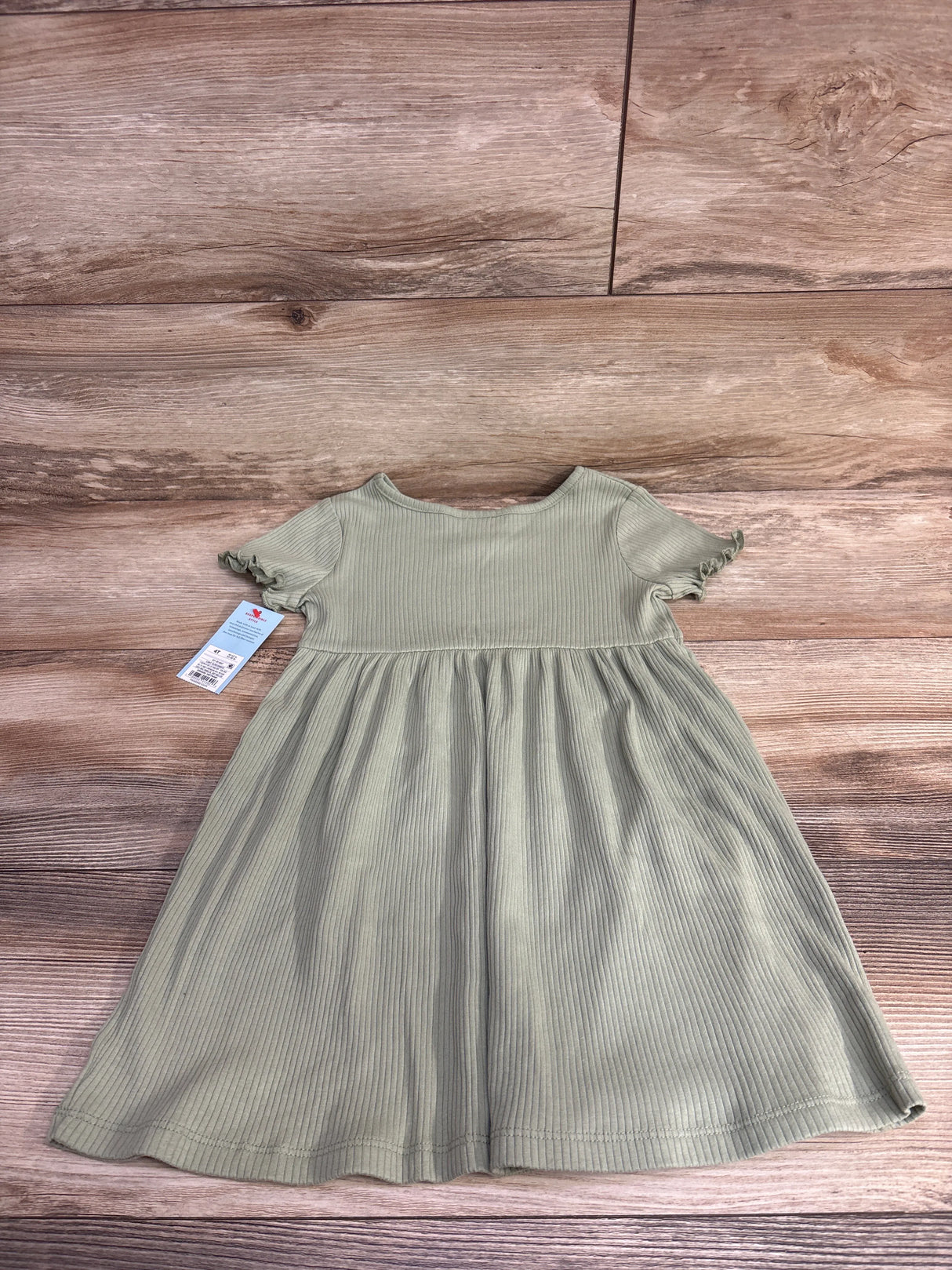 NEW Cat & Jack Ribbed Dress Olive sz 4T