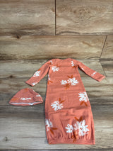 Carter's 2pc Sleep Gown & Hat Set Coral sz 3m