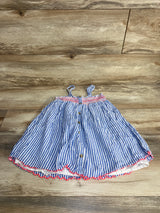 Cat & Jack Smocked Striped Dress Blue sz 5T