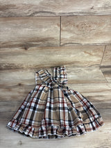 Ruffled Plaid Skirtall Tan sz 2-3T