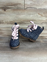 Cat & Jack Giovanna Lace-Up Combat Boots Polka Dot sz 5c