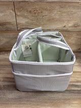 NEW Lily Miles Diaper Caddy Organizer - Grey/Mint