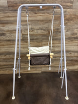 G TALECO GEAR Wooden Toddler Swing with Cushion, Grey