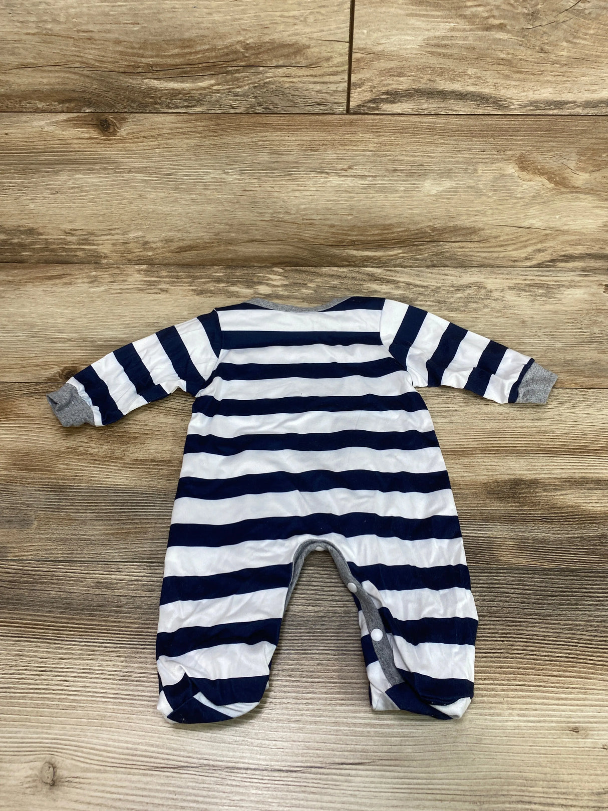 Striped Footed Coverall White sz 0-3m