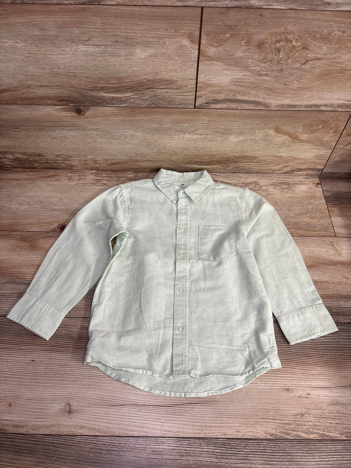H&M Button Up Shirt Mint sz 5T