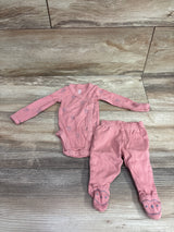 Just One You 2pc Kimono Bodysuit & Footed Pants Set Pink sz Preemie