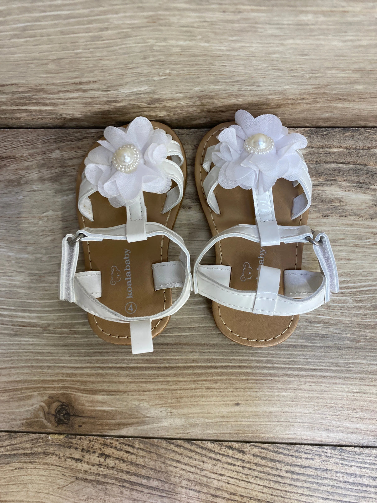 Koala Baby Flower Sandals White sz 4c