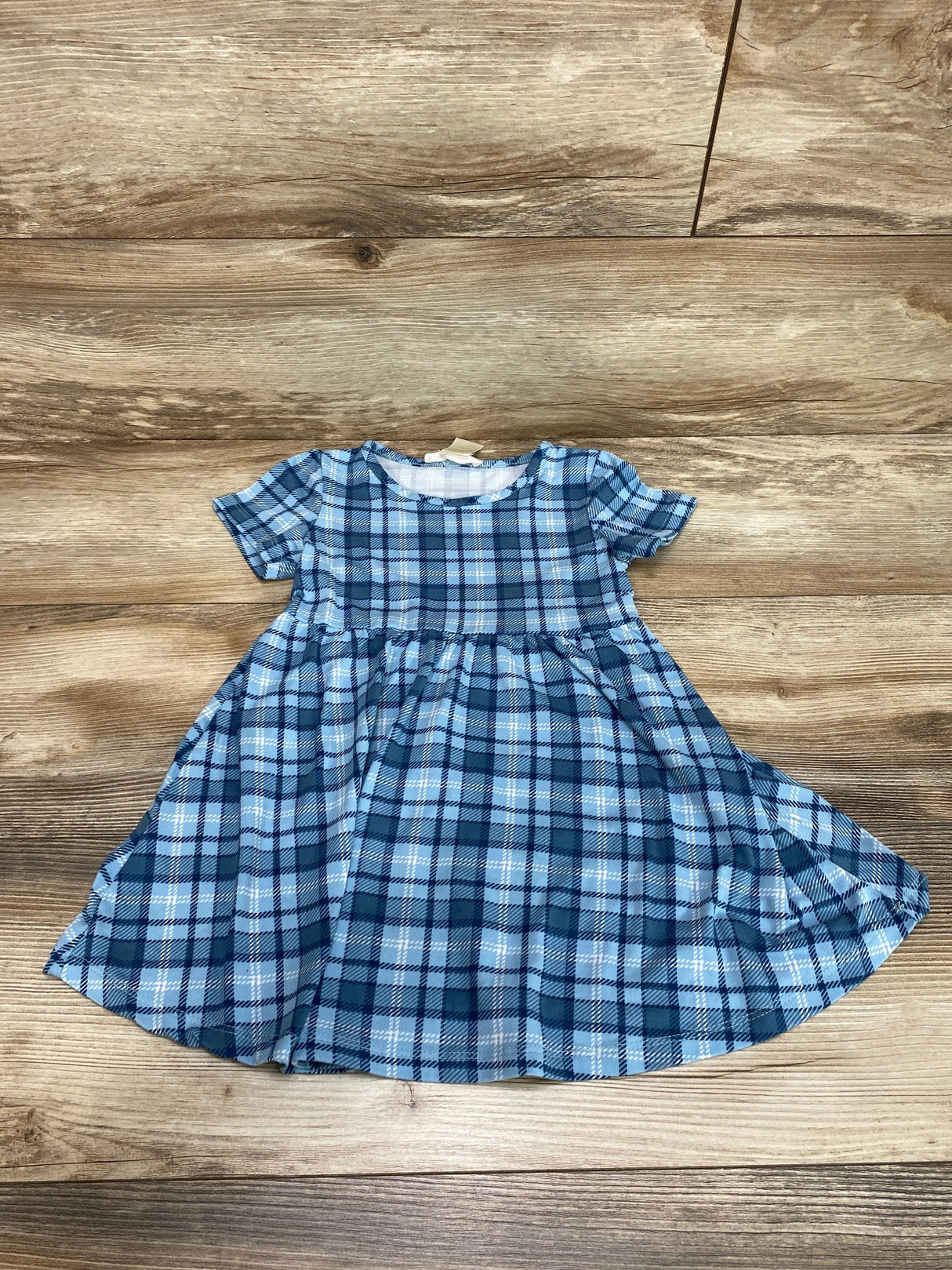 Emma & Elsa Blue Plaid Dress sz 3T