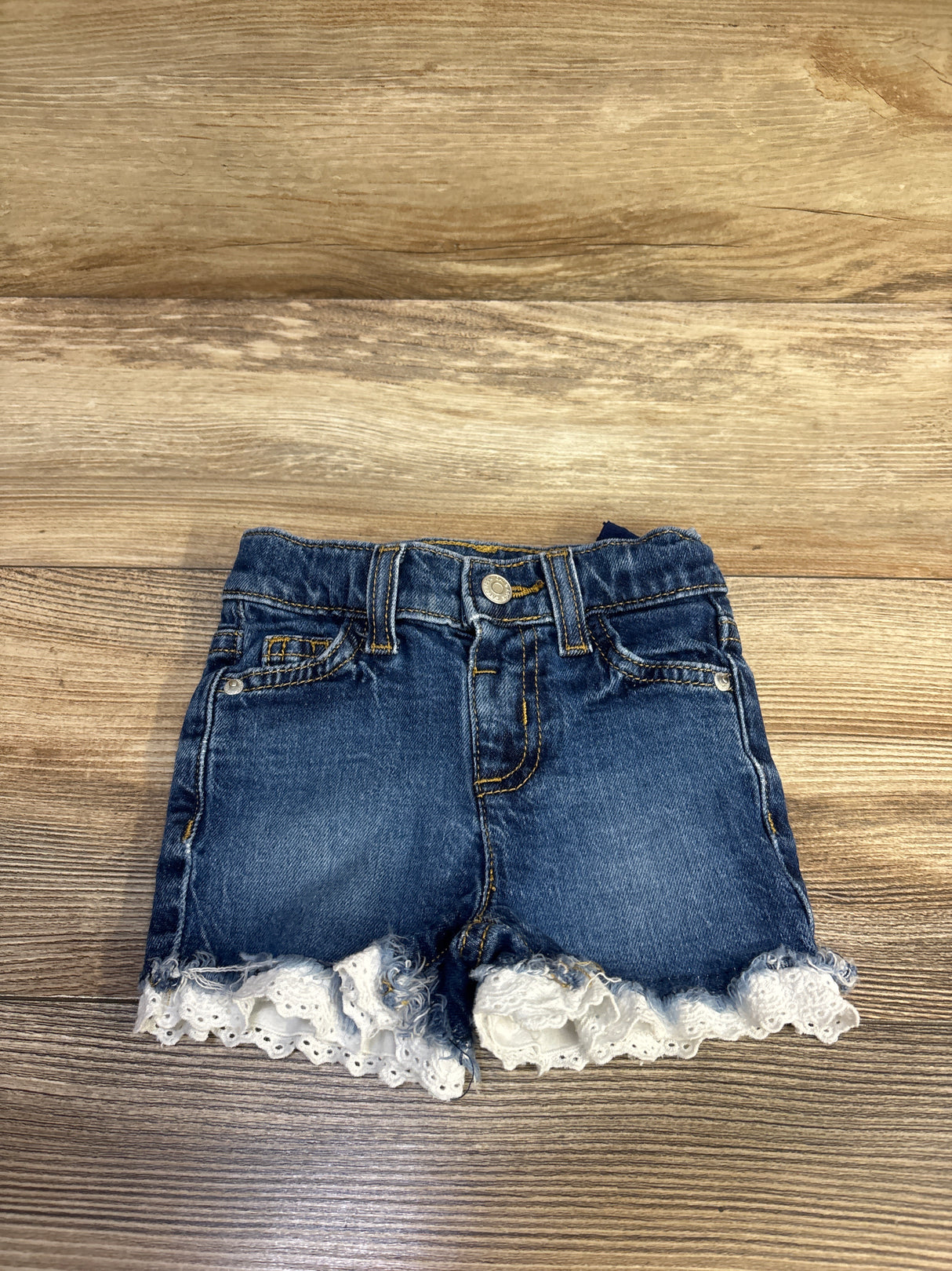 Cat & Jack Denim Eyelet Trim Shorts Blue sz 12m