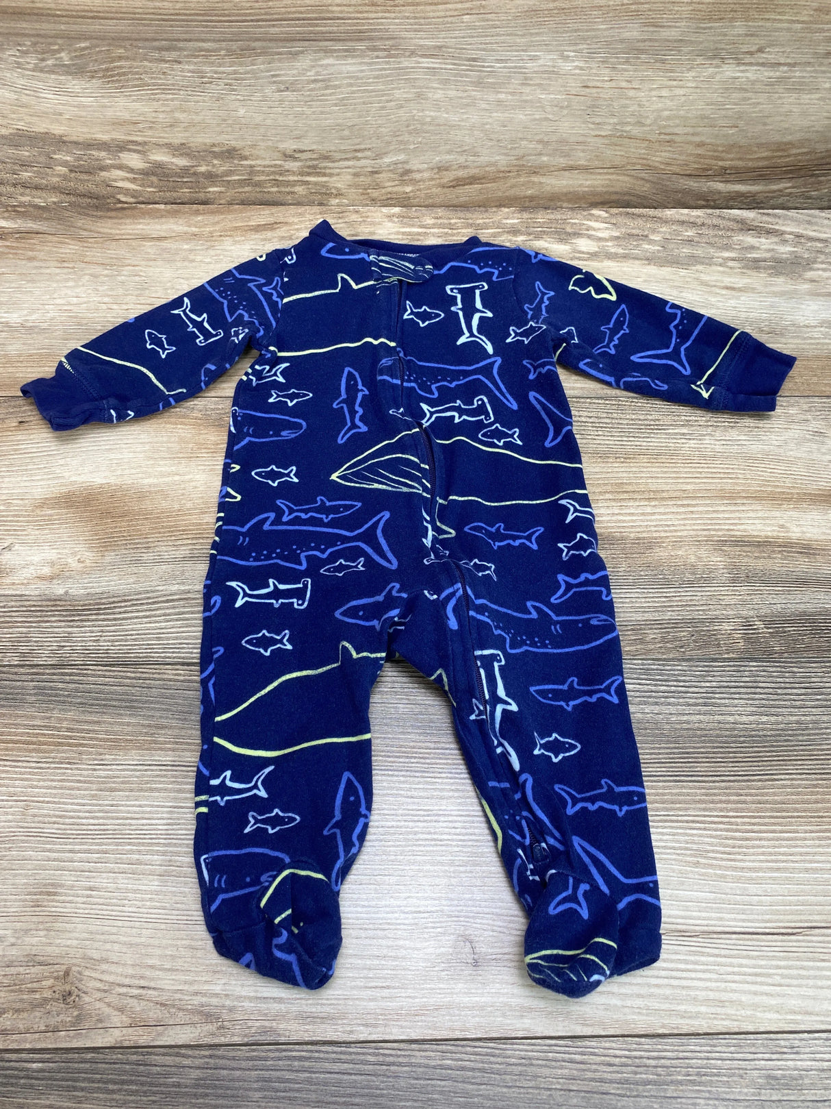 Carter's Shark Print Sleeper Blue sz 6m