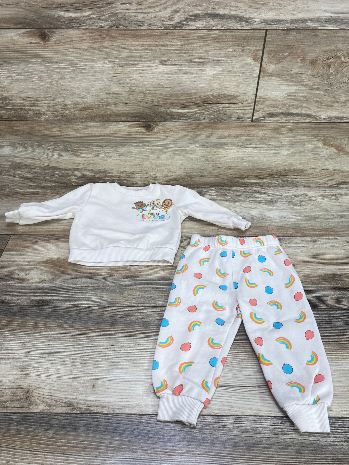 Cocomelon 2pc Sweatshirt & Pants Cream sz 6-9m