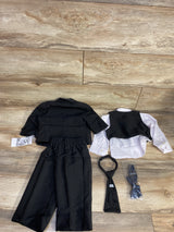 NEW 6pc Full Tuxedo Suit Set Black sz 0-6m