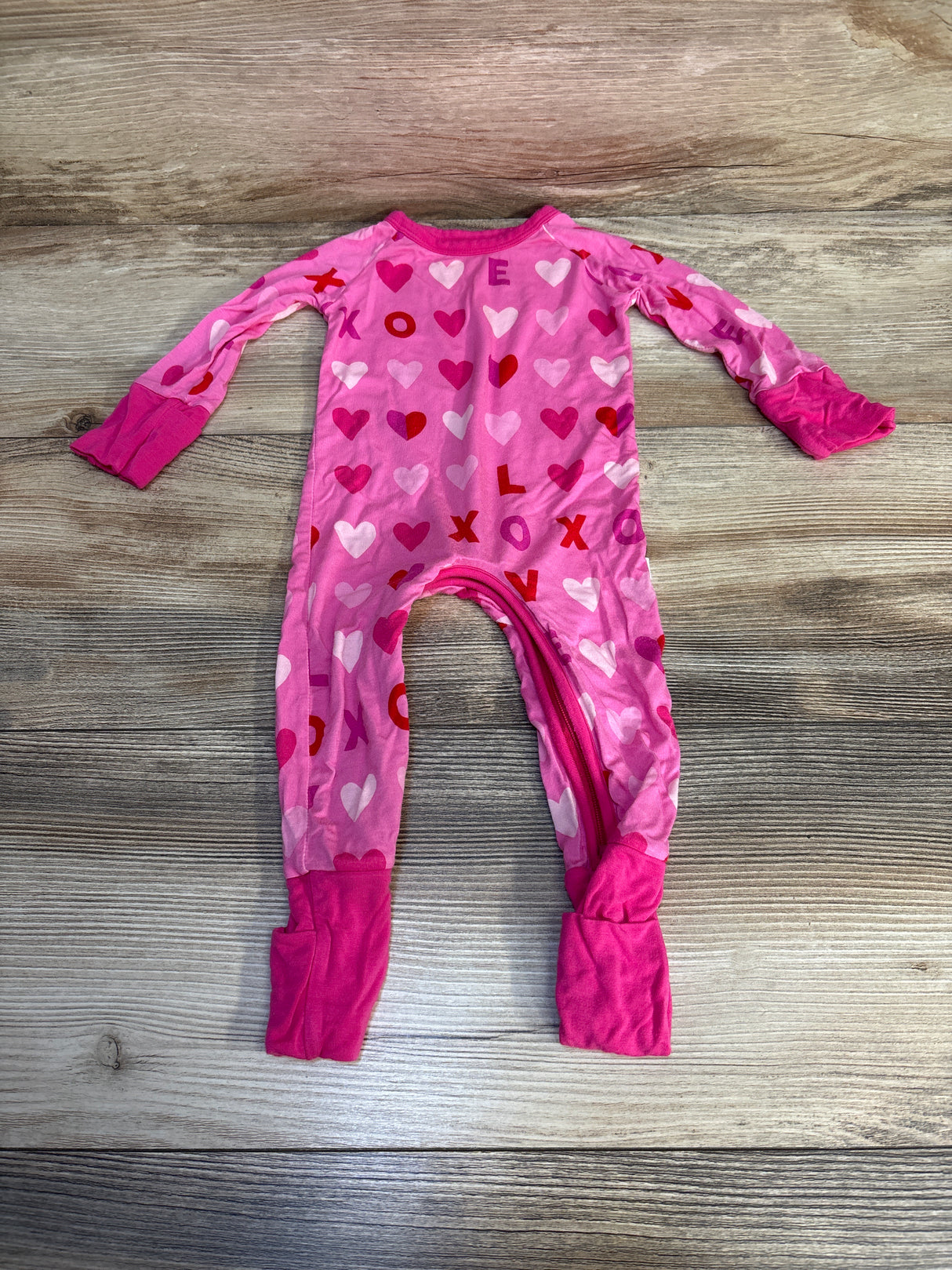 Little Sleepies Xoxo Convertible Sleeper Pink sz 0-3m