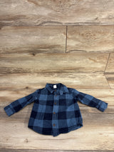 Old Navy Buffalo Plaid Button Up Shirt Navy sz 12-18m