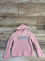 DKNY Knit Velour Hooded Sweater Pink sz 3T