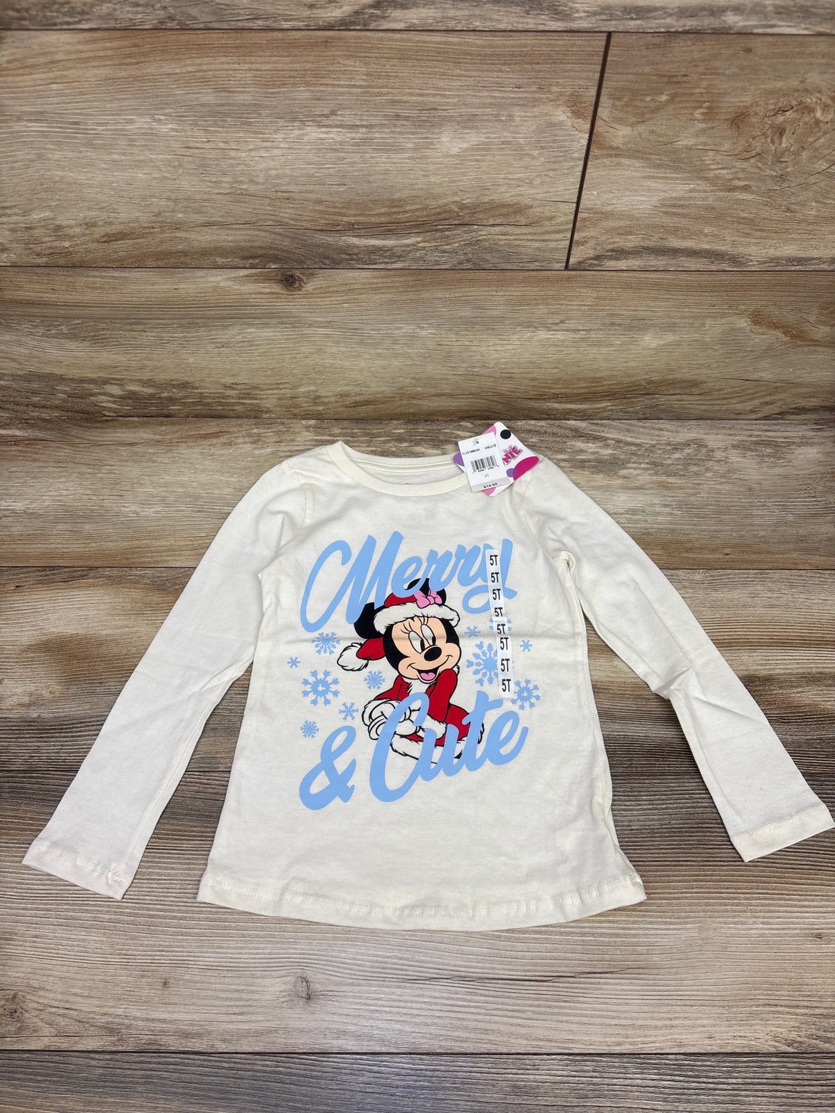 NEW Disney Junior Merry & Cute Long Sleeve Shirt Ivory sz 5T