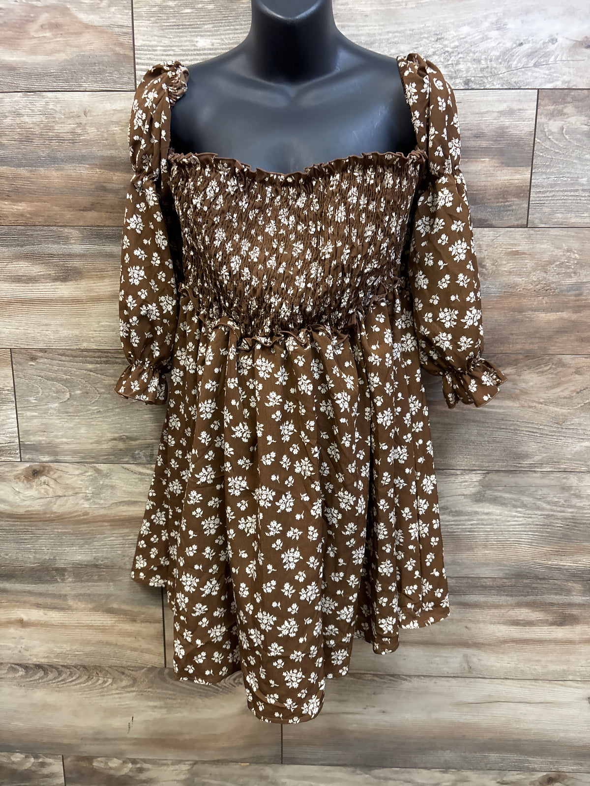 NEW Bailey's Blossoms Maternity Smocked Dress in Floral Brown sz XXL